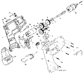 Exploded Diagram A Diagram and Parts List for 1923K-50 Type 1 Black and Decker Cordless Drill
